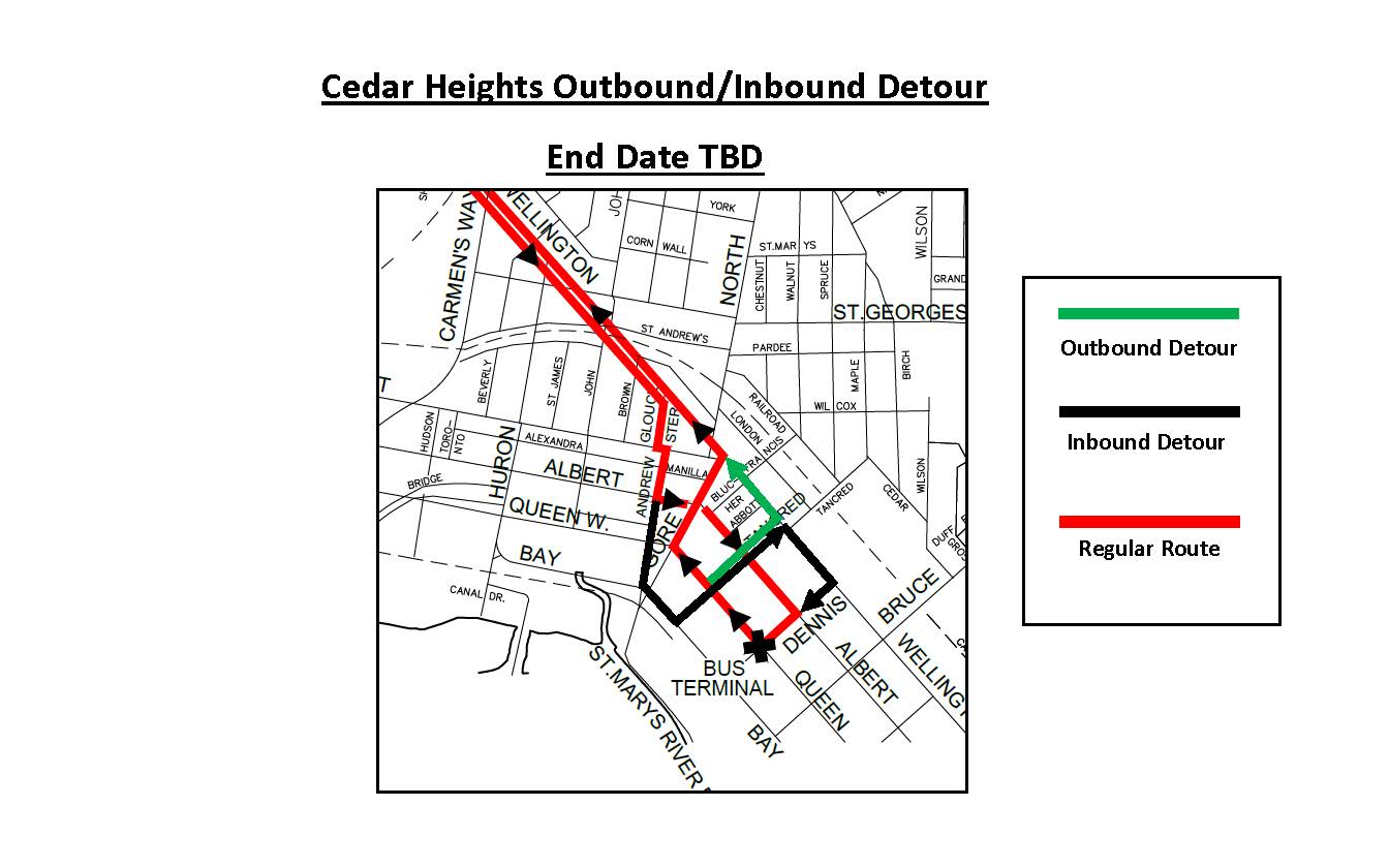 Cedar Heights Outbound/Inbound Bus Detour Cedar Heights Outbound/Inbound Bus Detour